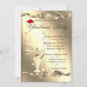 Invitación Elegante, Brillo, Fiesta de Navidad Corporativa