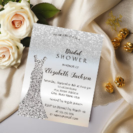 Invitación Elegante brillo plateado Bokeh , Despedida de solt