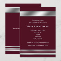 Invitación elegante brillo platino plateado-CUALQU