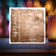 Elegante Bronce Metálico Save the Date