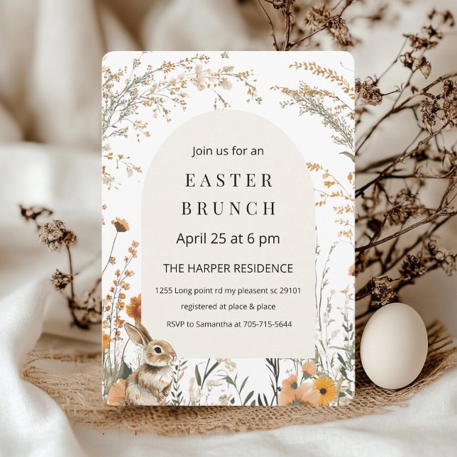 Invitación Elegante Brunch Amarillo de Pascua (Subido por el creador)