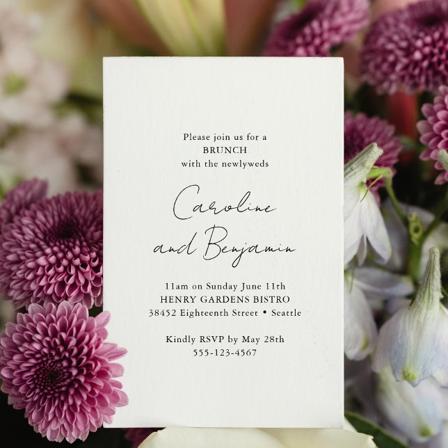 Invitación Elegante brunch blanco Minimalista con recién casa (Subido por el creador)