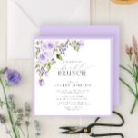 Invitación Elegante Brunch Bodal de Lavanda Lilac<br><div class="desc">Nuestras mejores invitaciones para una ducha de novias en Zazzle acaban de obtener una actualización de moda en boho! Anunciando nuestra nueva Invitación de Brunch Botánico de Novias Elegante Lilac Lavender, una pequeña invitación cuadrada diseñada para impresionar en una combinación inusualmente lujosa de flores de color rosa bonito, en el...</div>