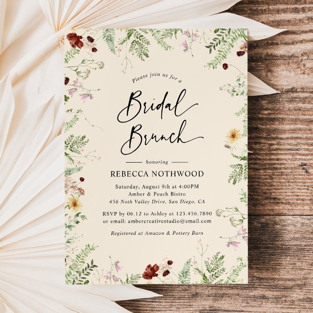 Invitación Elegante Brunch Boho Bridal Brunch (Subido por el creador)
