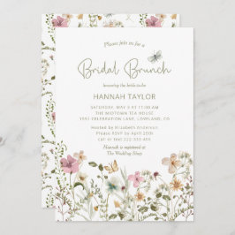 Invitación Elegante Brunch Boho Floral Wildflower Bridal Brun