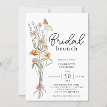 Elegante Brunch Boho Floral Wildflower Bridal Brun