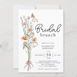 Invitación Elegante Brunch Boho Floral Wildflower Bridal Brun