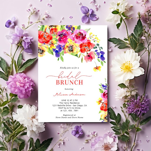 Invitación Elegante Brunch Bridal Floral Bluminoso (Subido por el creador)