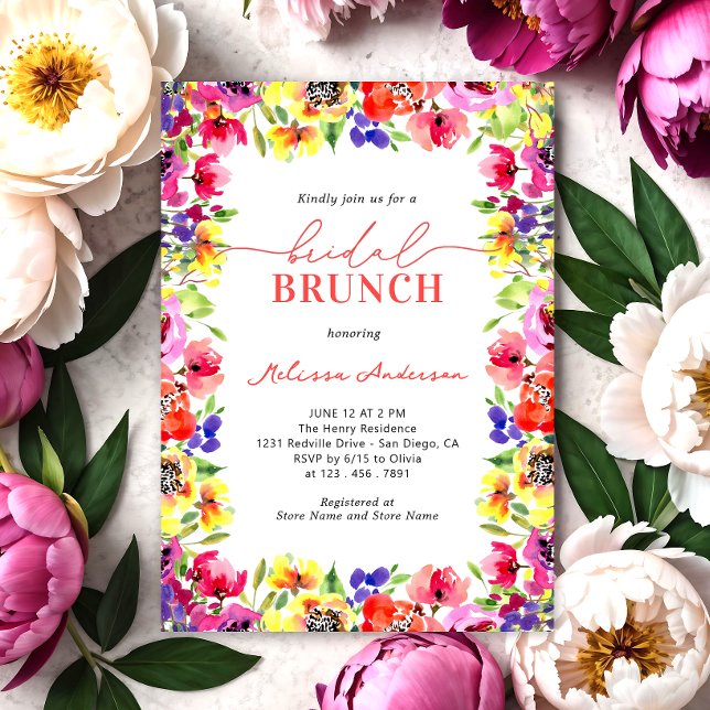 Invitación Elegante Brunch Bridal Flowers (Subido por el creador)