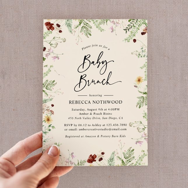 Invitación Elegante Brunch con flores silvestres con temas de (Subido por el creador)