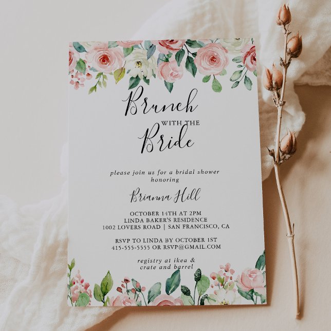 Invitación Elegante Brunch Dainty Floral con ducha de novia (Subido por el creador)