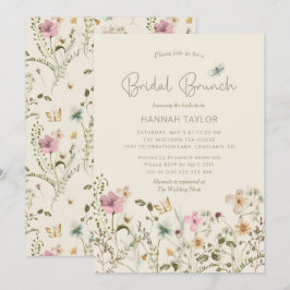 Invitación Elegante Brunch de Boho Bridal Floral