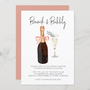Invitación Elegante Brunch de champán y ducha Bubbly Bridal 