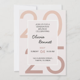 Invitación Elegante Brunch De Graduación De Desayuno Para Ell