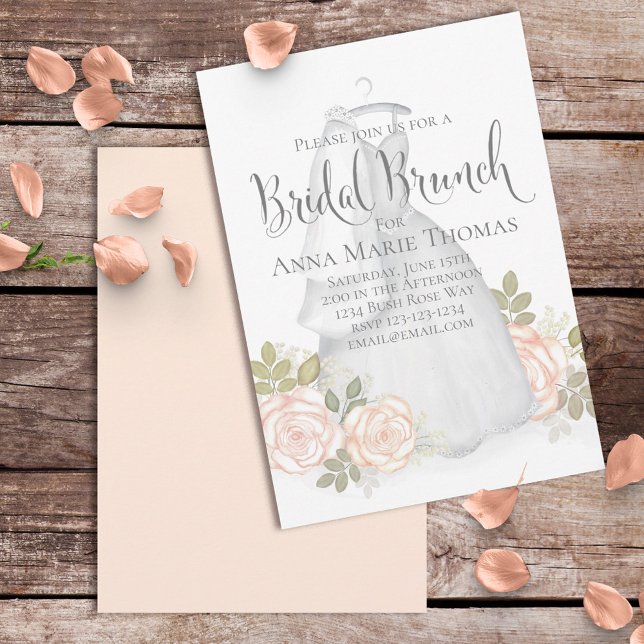 Invitación Elegante brunch de novia Boda floral de Rubor (Subido por el creador)