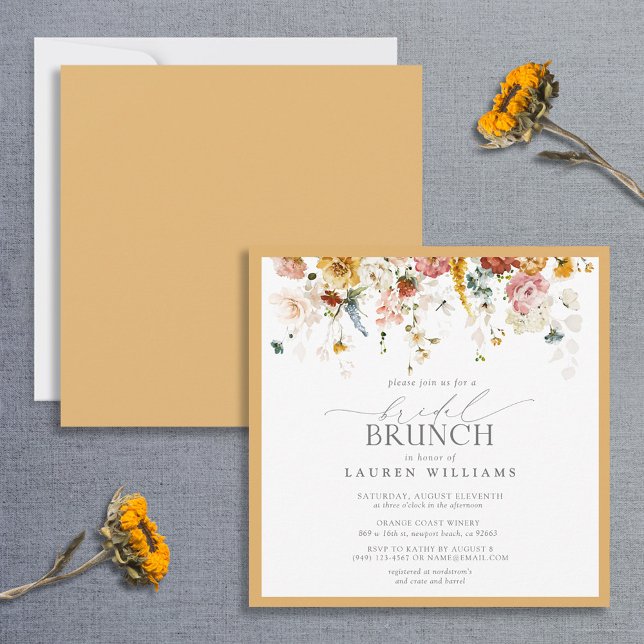 Invitación Elegante Brunch de novias con flores silvestres am (Subido por el creador)