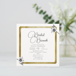 Invitación Elegante Brunch de Novias Modernas Rosa Dorado de