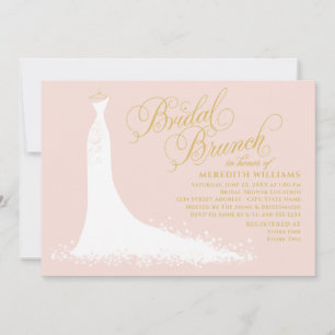 Invitación Elegante brunch de novias Rubor y Boda de oro