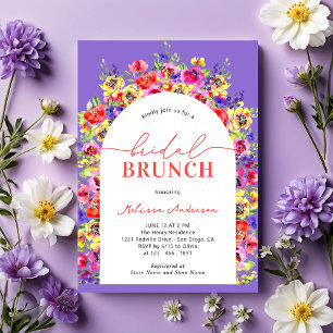 Invitación Elegante brunch de novios en el jardín floral colo
