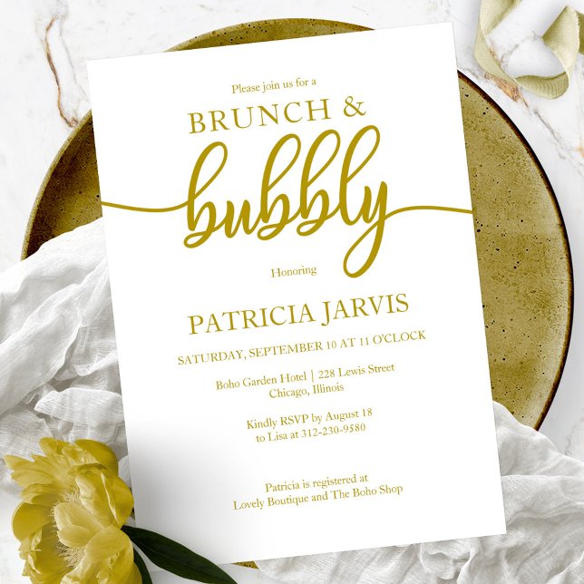 Invitación Elegante Brunch De Oro Y Ducha Bridal (Subido por el creador)