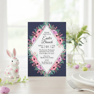 Invitación Elegante Brunch de Pascua Floral de Primavera Cu