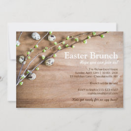 Invitación Elegante Brunch de Pascua Rustic Spring Florece Hu