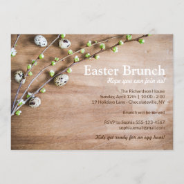 Invitación Elegante Brunch de Pascua Rustic Spring Florece Hu