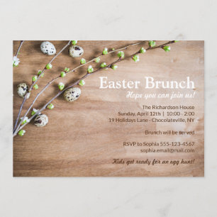 Invitación Elegante Brunch de Pascua Rustic Spring Florece Hu