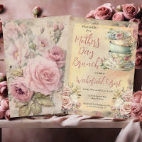 Elegante brunch de té con flores rosadas para el d