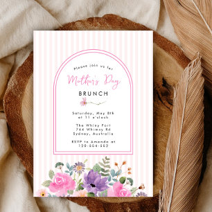 Invitación Elegante Brunch del Día de la Madre con Flores a R