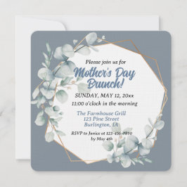 Invitación Elegante brunch del Día de la Madre con una flor a