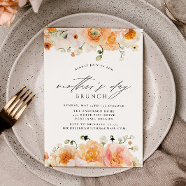 Invitación Elegante brunch del día de la madre de la floral d