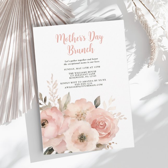 Invitación Elegante Brunch del Día de la Madre Floral (Subido por el creador)