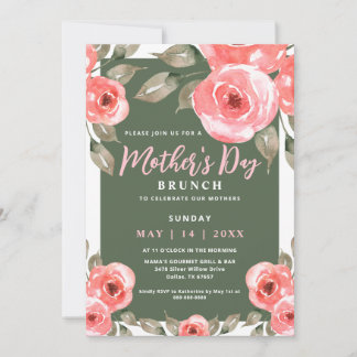Invitación Elegante brunch del Día de la Madre Floral Primave