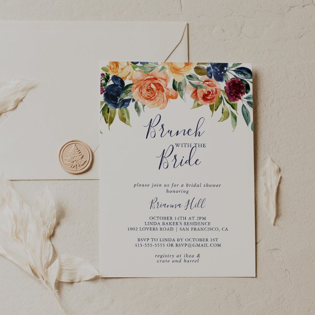 Invitación Elegante brunch floral con ducha de novia (Subido por el creador)