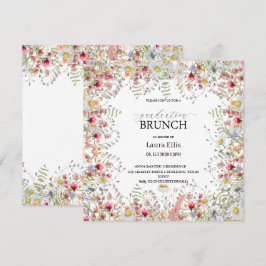 Invitación Elegante brunch floral de flores silvestres