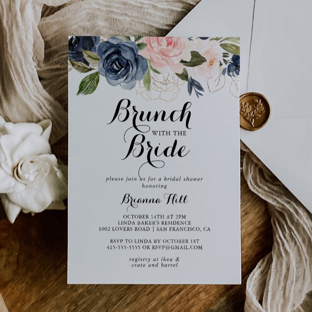 Invitación Elegante brunch floral de invierno con ducha de no (Subido por el creador)