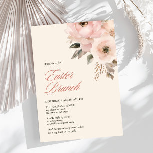 Invitación Elegante Brunch Floral de Pascua