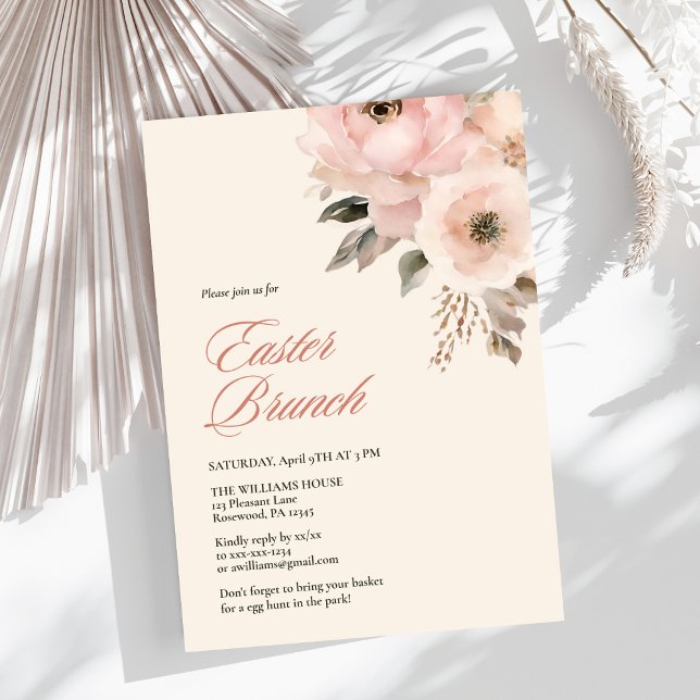 Invitación Elegante Brunch Floral de Pascua (Subido por el creador)