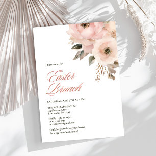 Invitación Elegante Brunch Floral de Pascua