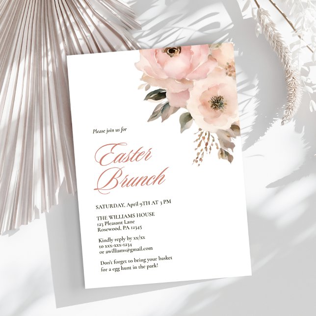 Invitación Elegante Brunch Floral de Pascua (Subido por el creador)