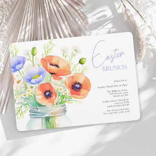 Invitación Elegante Brunch Floral de Pascua