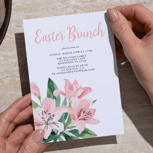 Invitación Elegante Brunch Floral de Pascua