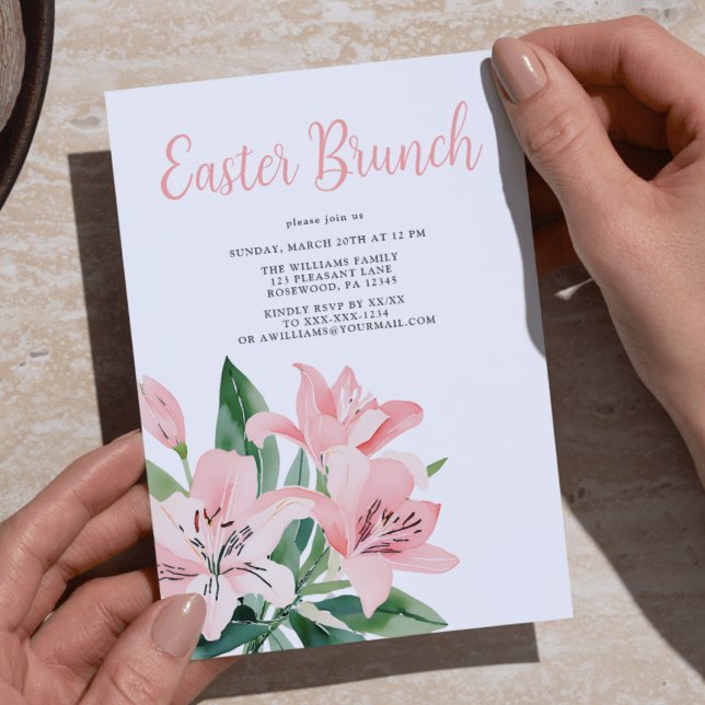 Invitación Elegante Brunch Floral de Pascua (Subido por el creador)