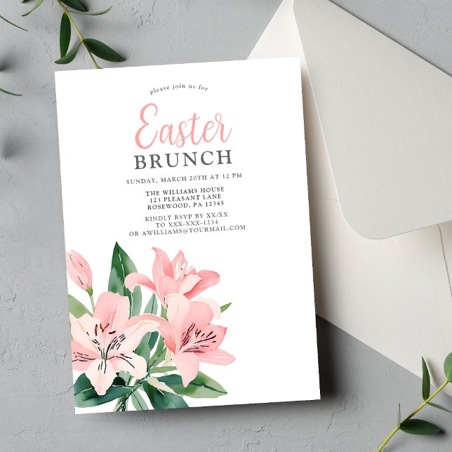 Invitación Elegante Brunch Floral de Pascua (Subido por el creador)