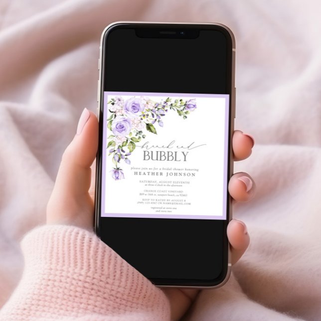 Invitación Elegante Brunch Floral Lilac y ducha Bubbly Bridal (Subido por el creador)