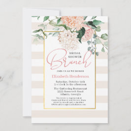 Invitación Elegante brunch floral rosa Hydrangea Bridal Showe