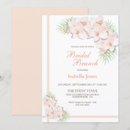 Invitación Elegante brunch floral rosa Rubor