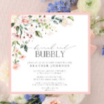 Invitación Elegante Brunch Floral Rosa y ducha Bubbly Bridal<br><div class="desc">Moderna y elegante invitación al brunch cuadrado y a la ducha bucal con un ramo floral de rosas suaves y acuarelas en tonos rosa, melocotón y blanco, con hojas botánicas verdes y exuberantes en tonos de amor y eucalipto, bordeadas por el rosa. Personaliza los detalles de tu ducha de novia...</div>