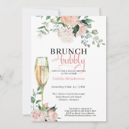 Invitación Elegante Brunch floral y ducha Bubbly Bridal